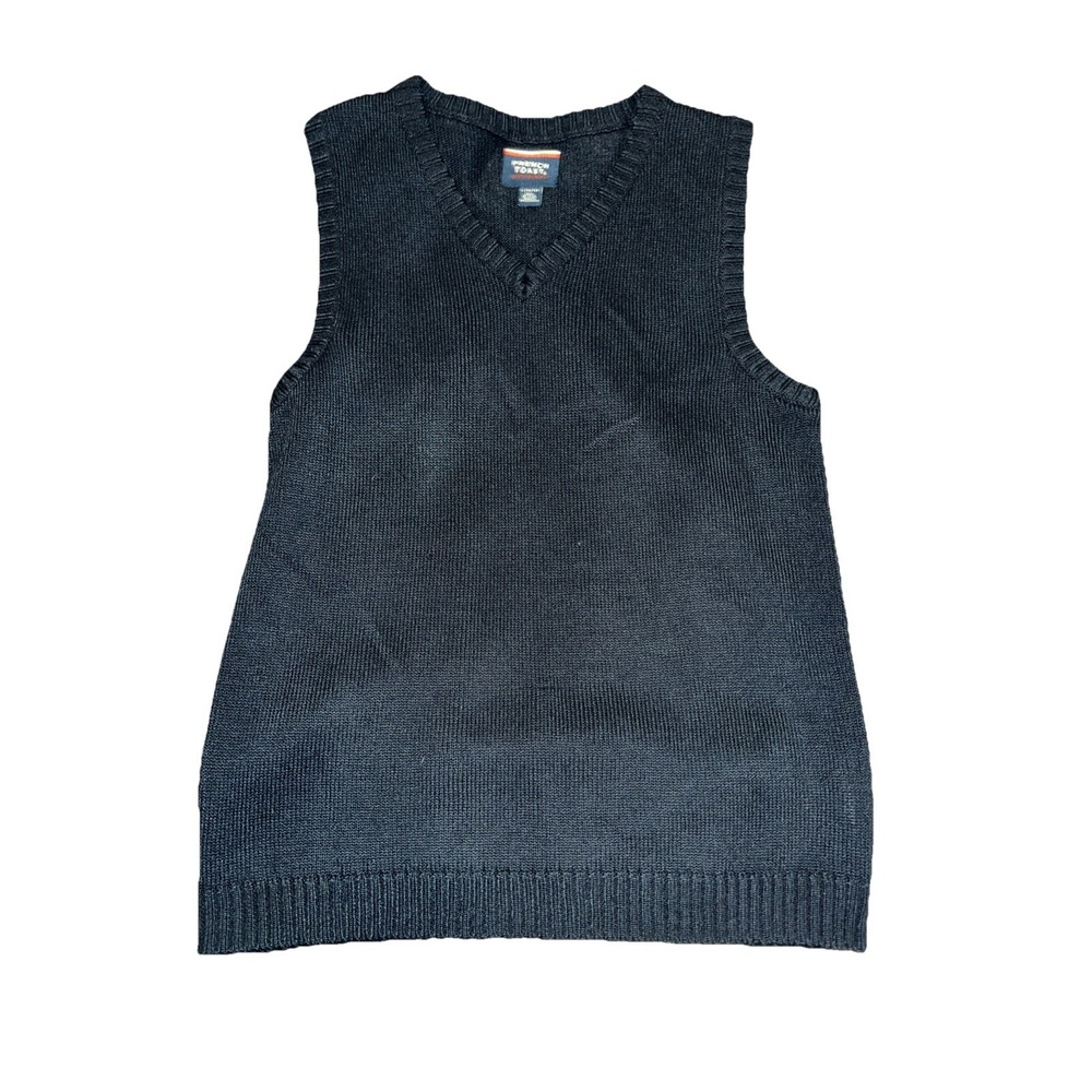 French Toast Boys Navy Blue V-Neck Sweater Vest School Uniform Size L 10/12